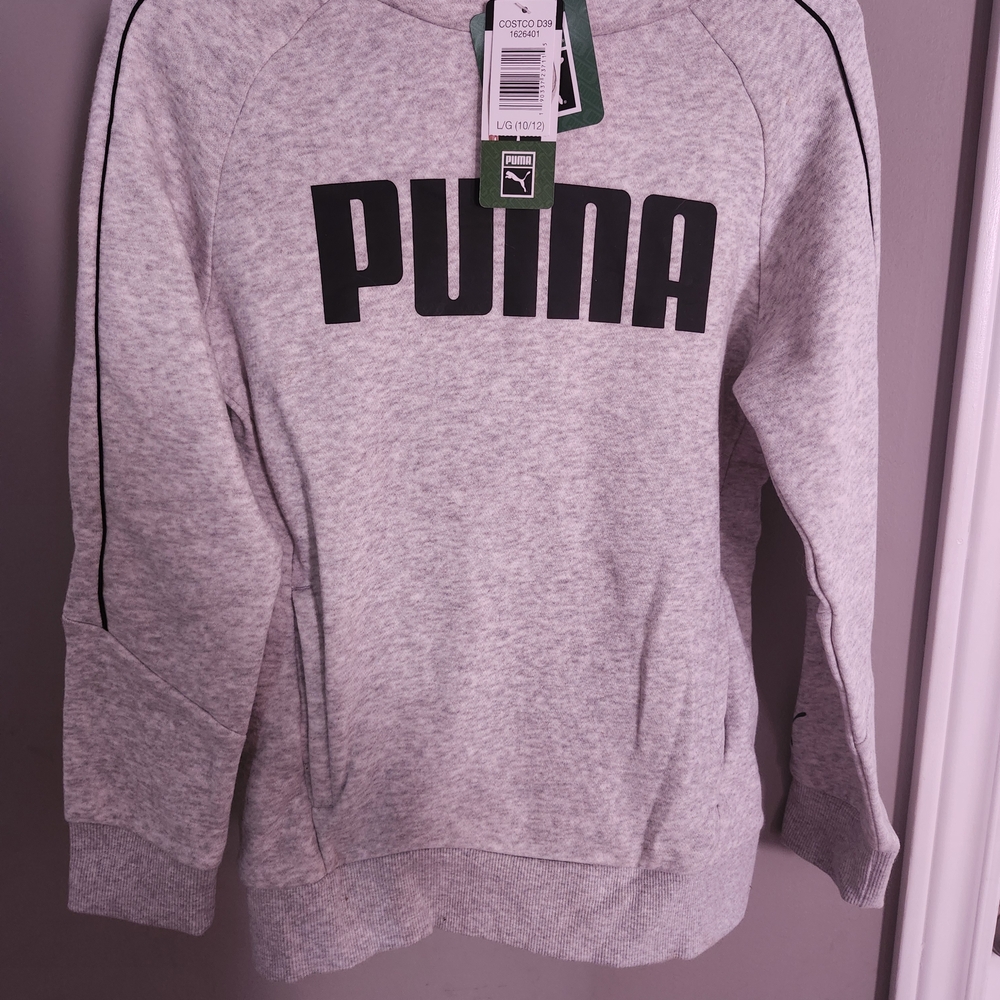 Puma Kids Light Gray Crewneck Sweater